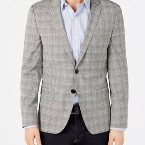 HUGO by Hugo Boss Men's Extra-Slim Fit Gray Plaid Sport Coat
